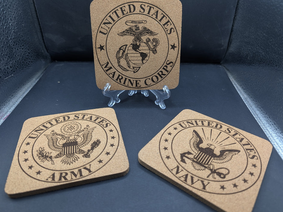 Custom Laser Engraved Cork Coasters
