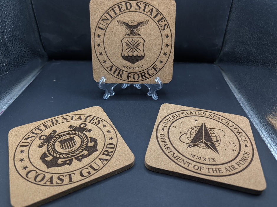 Custom Laser Engraved Cork Coasters