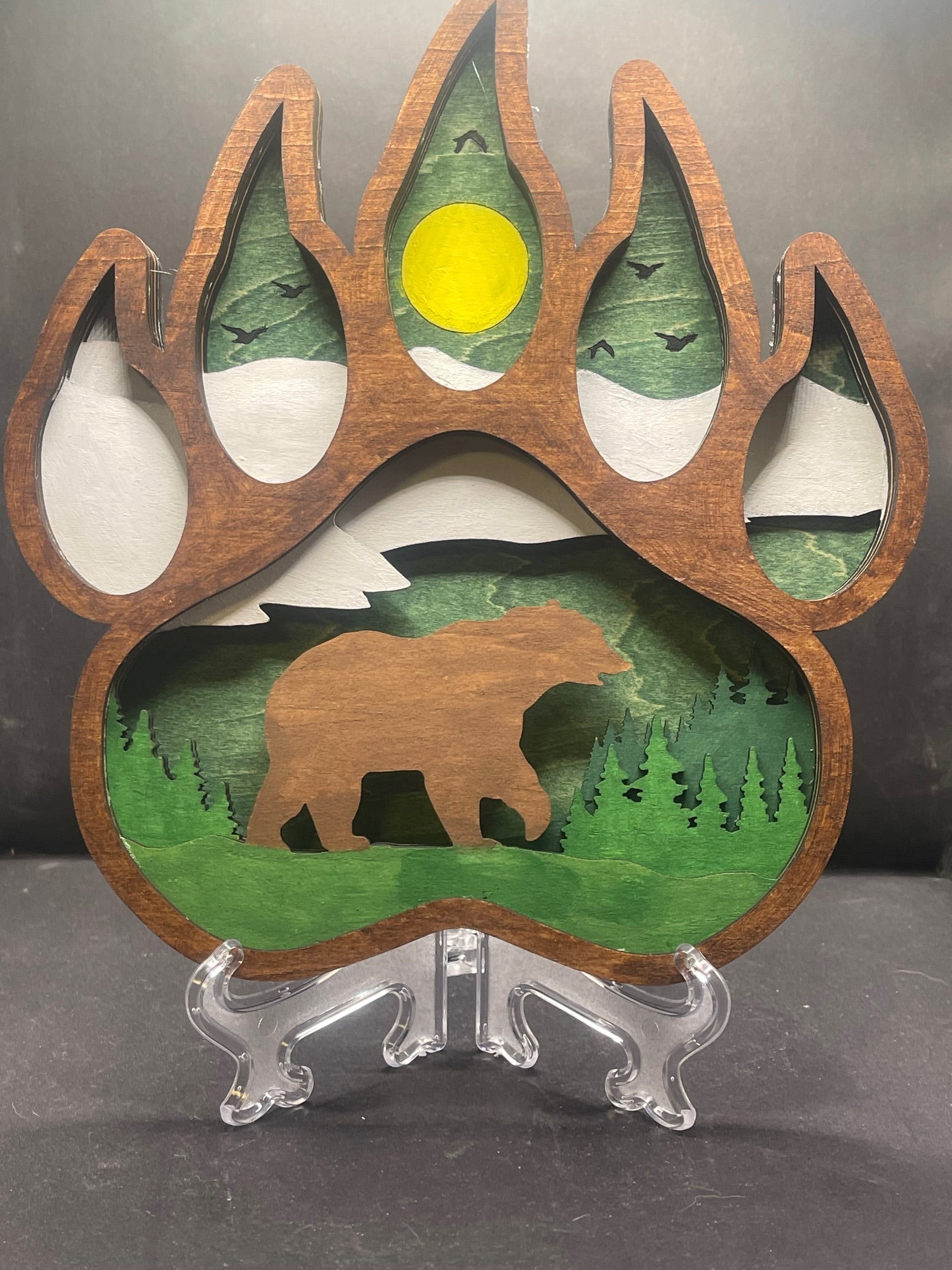 Bear Paw Dimensional Wood Art Kit
