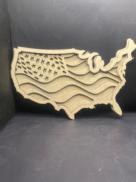 American Flag Wood Art Paint Kit