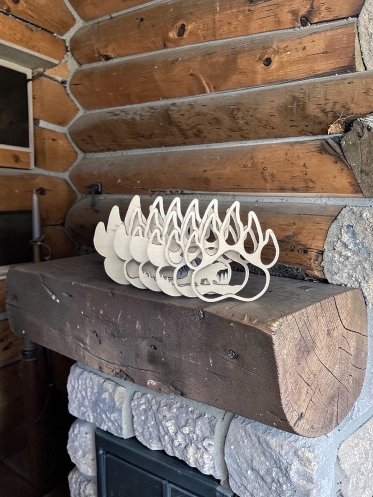 Bear Paw Dimensional Wood Art Kit