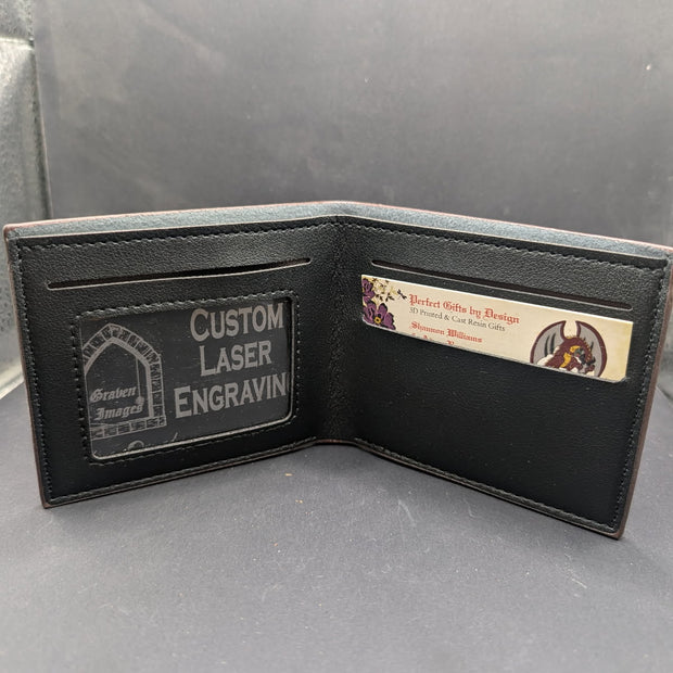 Faux Leather Engraved Wallet