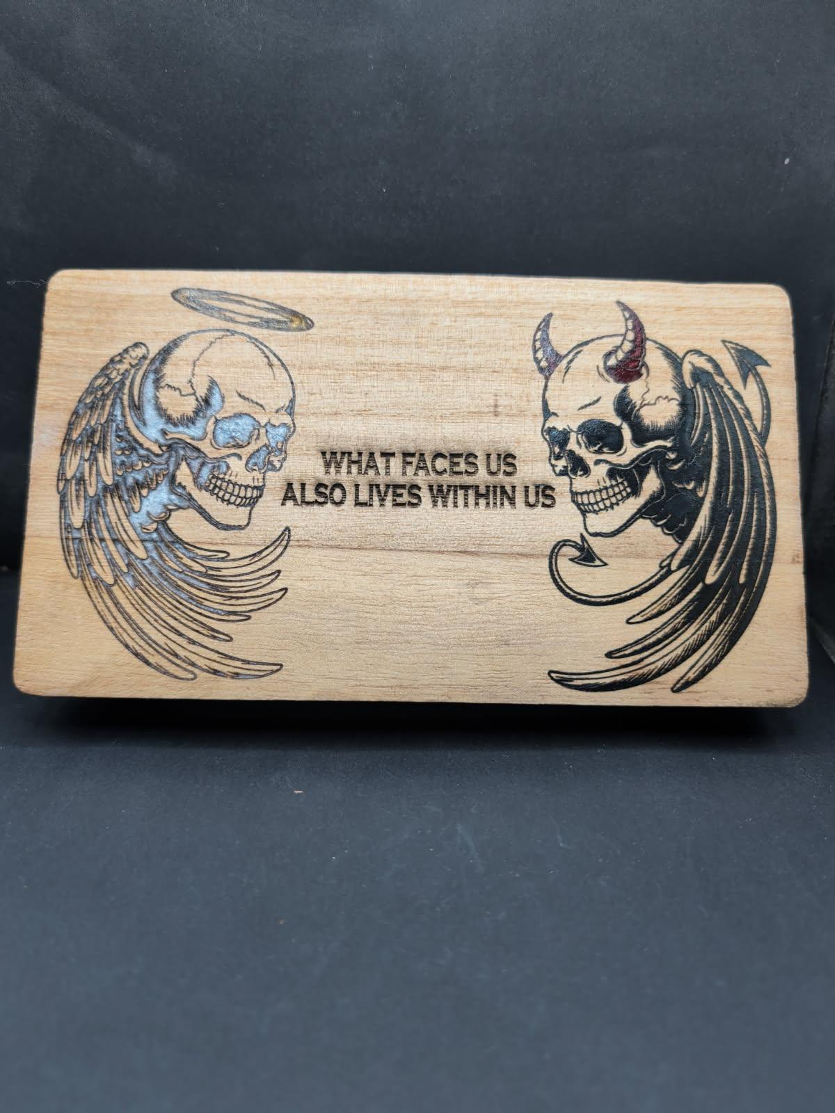 Laser Engraved with Resin Inlay