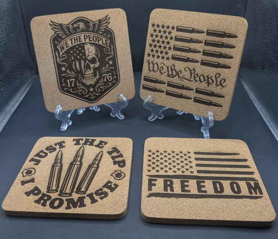 Custom Laser Engraved Cork Coasters