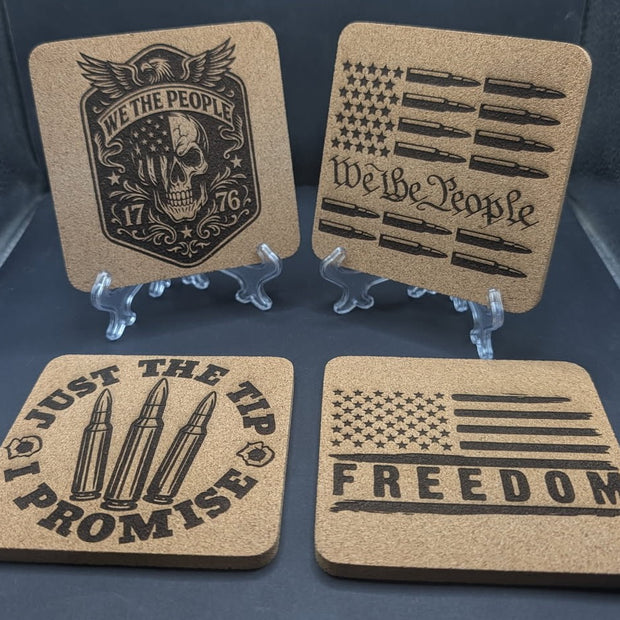 Custom Laser Engraved Cork Coasters