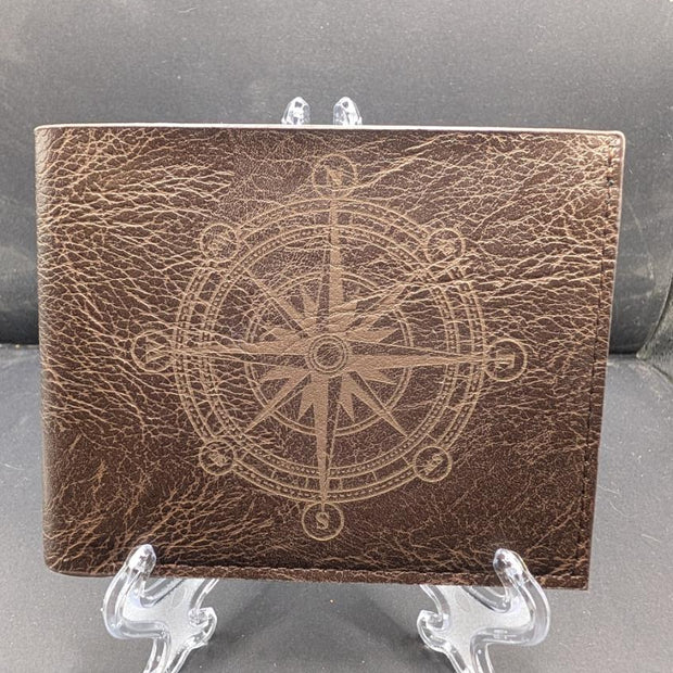 Faux Leather Engraved Wallet