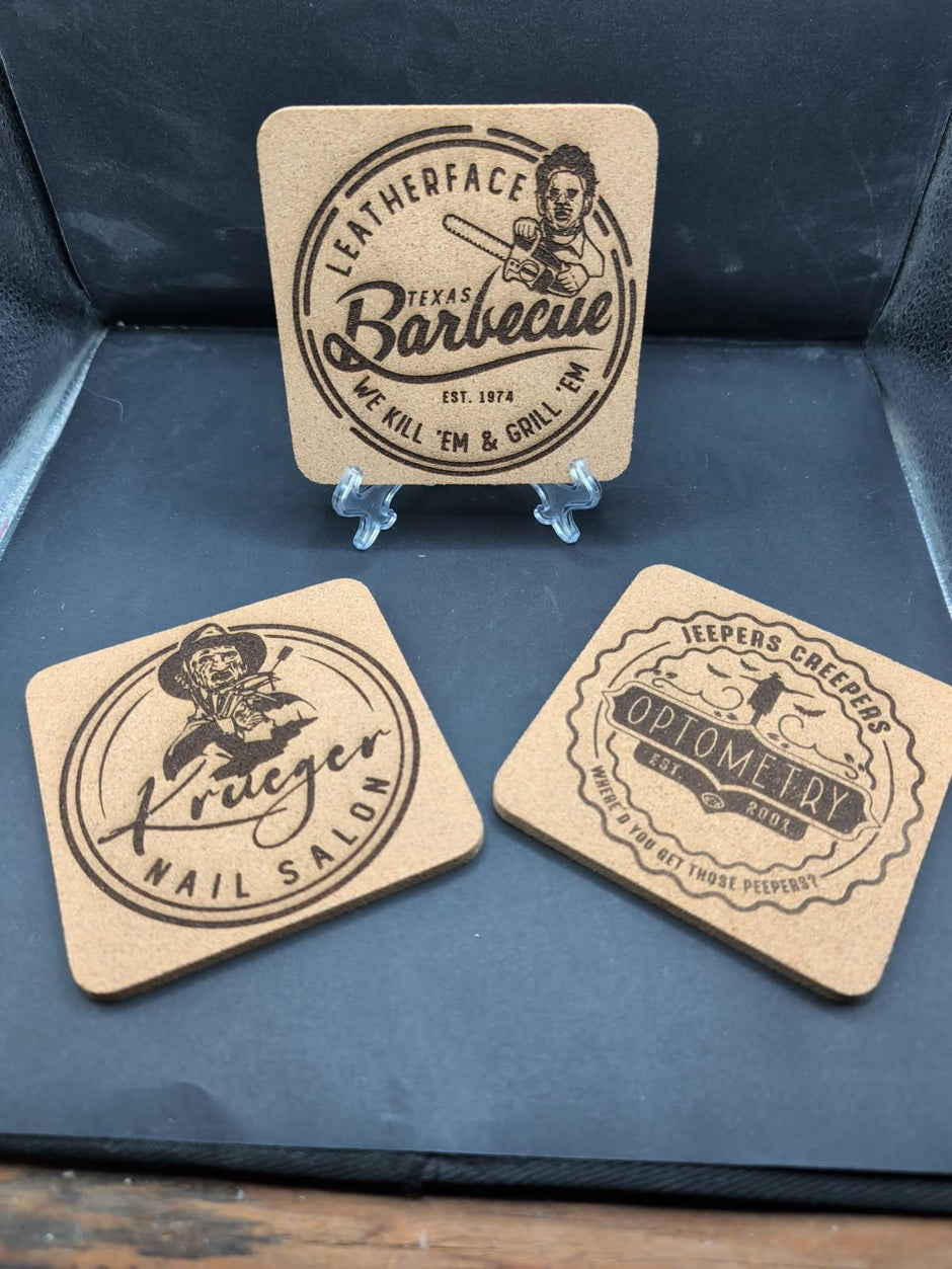 Custom Laser Engraved Cork Coasters